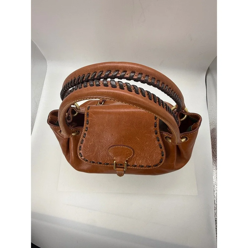Dooney & Bourke Florentine Vachetta Leather Satchel Handbag Natural Brown Purse